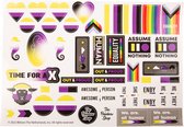 Stickervel A4 - Non Binary - Non Binair - LGBT+ - Regenboog - Pride - sticker
