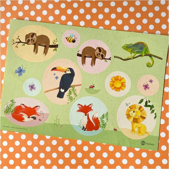 Dierenstickers Kinderen 3000 Stuks – Sticker Rol Set – 2,5 cm