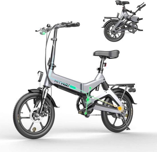 Hitway Urban E-bike – lichtgewicht – 16 inch – grijs