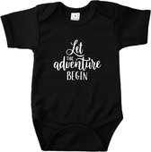 Zwangerschap Aankondiging - Let the adventure begin - Romper Zwart - Maat 80 - Aankondiging Zwangerschap - Aankondiging Baby
