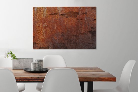 Tableau sur toile Rouille - Vintage - Acier - 60x40 cm - Décoration murale