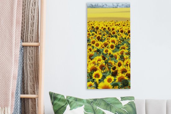Tableau sur toile Tournesol - Fleurs - Nature - 20x40 cm - Décoration murale