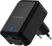 Canyon H -20T - Chargers - USB -C & USB -A - 20Watt - Fast Charging - PD & QC 3.0 - Vouwmechanisme - Zwart