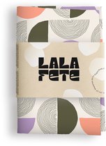 La La Fete - Furoshiki doeken - doorgeef inpakpapier - inpakstof - CIRCLES IN LINE LILA - 50