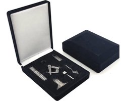 Vrijmetselarij, Freemasons, Masonic bureau artikelen / miniatuur symbolen / gereedschappen / Luxe geschenkdoos
