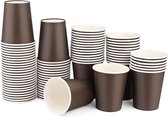 Tasse à café double paroi 8 oz 237 ml Zwart - 100 pièces - Gobelets en papier jetables - Gobelets à boissons - Respectueux de l'environnement