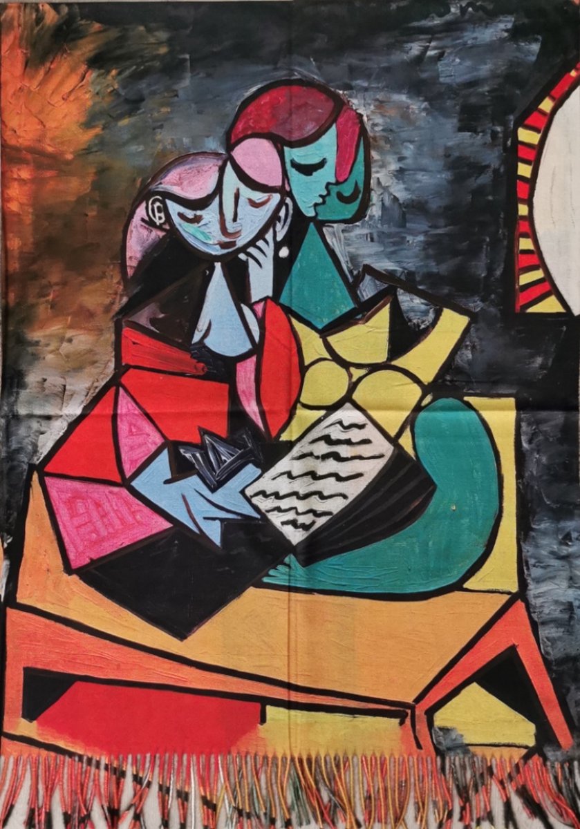 De Les - The Lesson - Pablo Picasso - Sjaal - Omslagdoek - Dubbelzijdig - Super Zacht- 70cm x 180cm