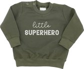 Sweater voor baby - Little Superhero - Groen - Maat 74 - Dreumes - Cadeau  - Babyshower - Babykleding - Jongens - Boy - Jongenskleding