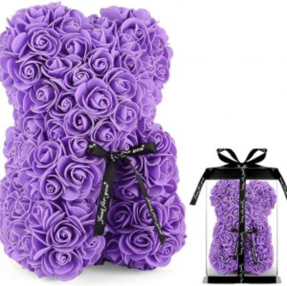 SEVENMOON - Rozen Teddy Beer Valentijn | Valentijnscadeau | Liefde | Baby | Vriendin | Kerstcadeau | Rozen beer | Ideale Cadeau | Inclusief Giftbox - 25CM