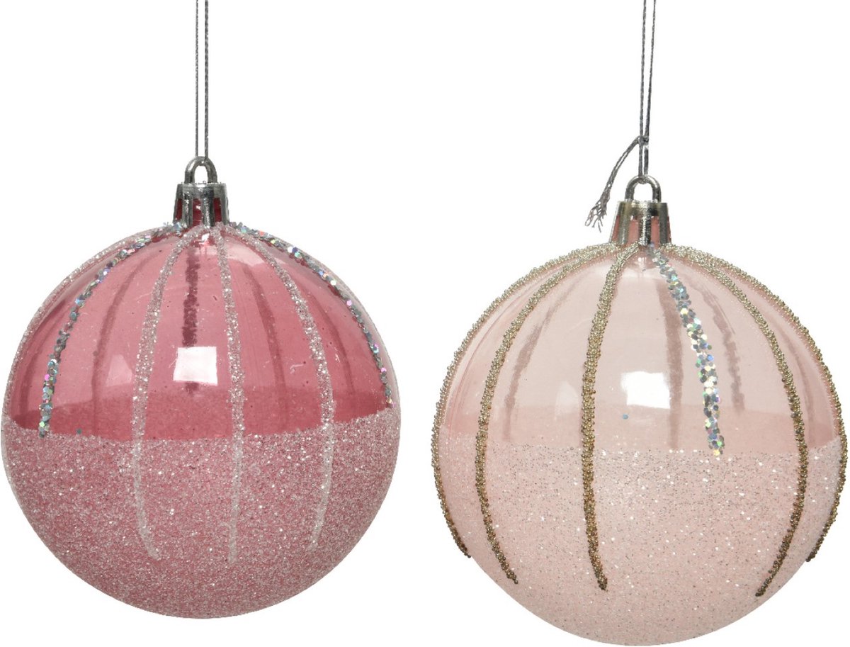 Kerstbal van kunststof met een diameter van 8 cm, in de kleur A2, ideaal voor Kerstdecoratie.