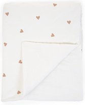Childhome Hearts Collection - Babydeken - 80x100 Cm - Jersey + Mousseline - Wit