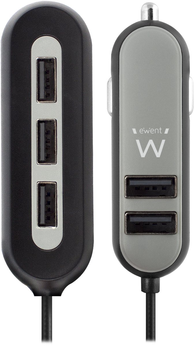 Ewent - 5-Poorts Usb-Autolader - 10.8 A