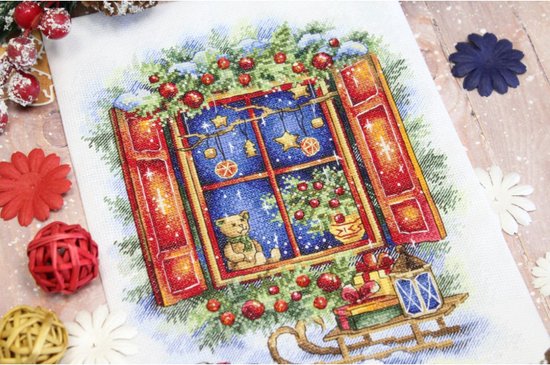 Borduurpakket WAITING FOR THE HOLIDAYS (MP-STUDIA) - telpatroon om zelf