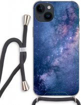 Case Company® - Hoesje met koord geschikt voor iPhone 14 Plus hoesje met Koord - Nebula - Telefoonhoesje met Zwart Koord - Extra Bescherming aan alle Kanten en Over de Schermrand