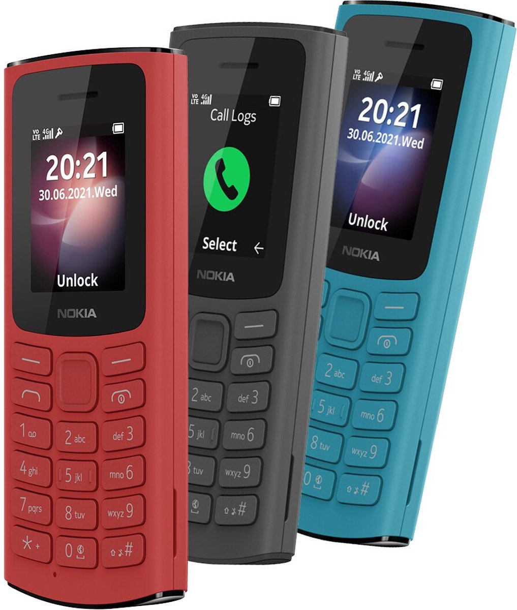 Nokia 105 4G noir, 48 Mo, Daul sim, appels HD , Radio FM sans fil et  filaire