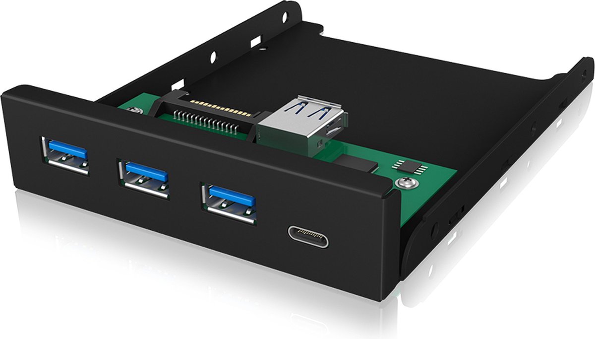 ICY BOX IB-HUB1418-i3 60432 USB-hub 4 poorten USB-A USB 3.1 Gen1 5 GBit/s Zwart