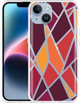 Cazy Hoesje geschikt voor iPhone 14 - Colorful Triangles