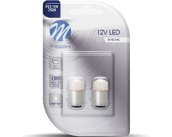 M-Tech LED - BAY15d / P21/5W 12V - Basic9x Led diode - Rood - Set
