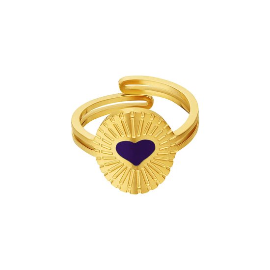 USUASI Zwart Paars/Goud Blauwe Ring 8MM Titanium Staal