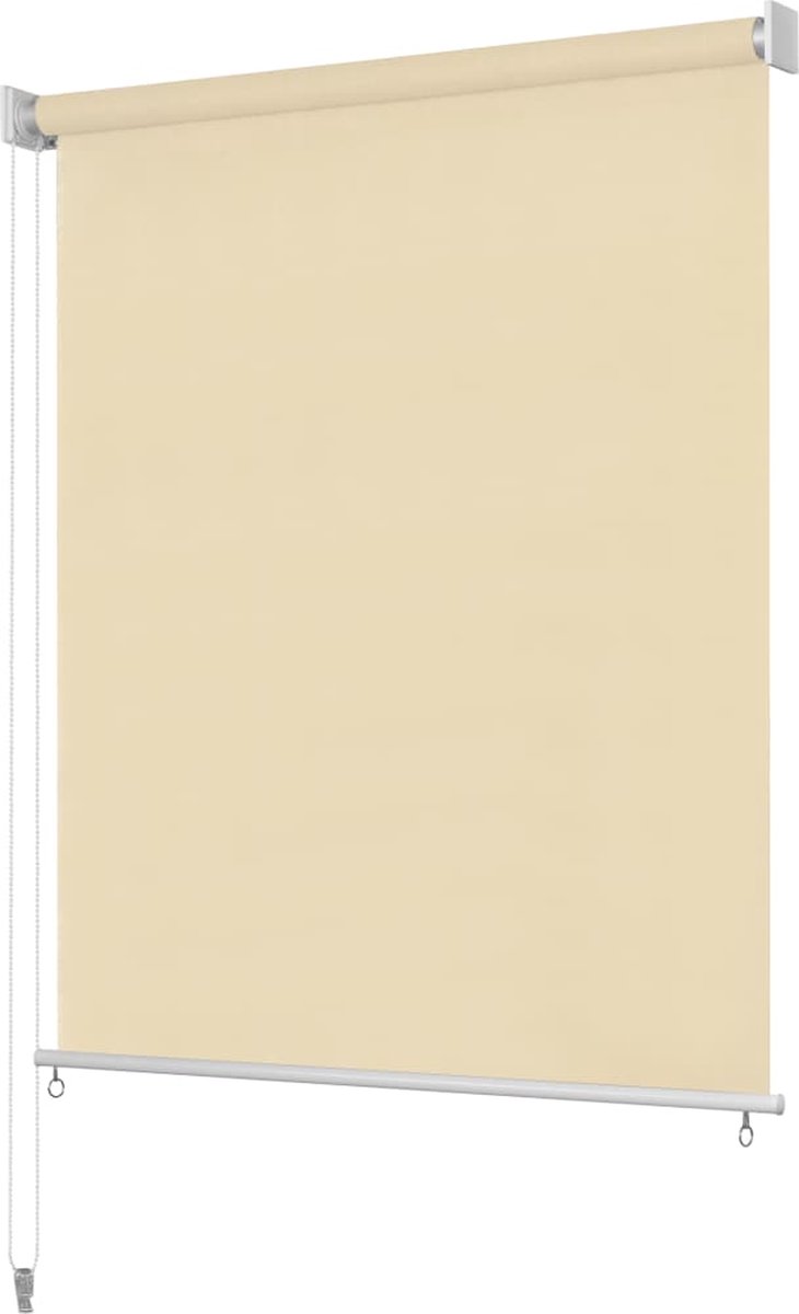 Prolenta Premium - Rolgordijn voor buiten 80x140 cm HDPE crèmekleurig