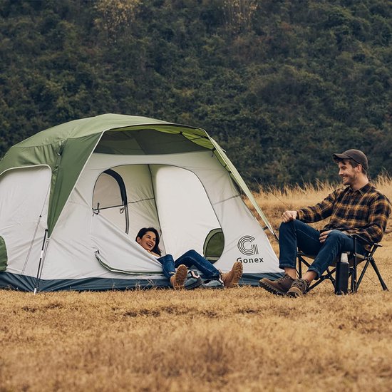 Professionele Kampeertent - Camping Tent - 6 Persoons - Pop UP - Famillie - Waterdicht - Eenvoudig in te stellen - Lichtgewicht - 4 Seizoenen tent - Backpacken - Outdoor — afbeelding 2
