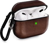 V-Moro Case Compatible with Airpods Pro Genuine Leather Airpod 3 Case for Airpods Pro [Front LED Visible] Protective Skin Dark Brown Men