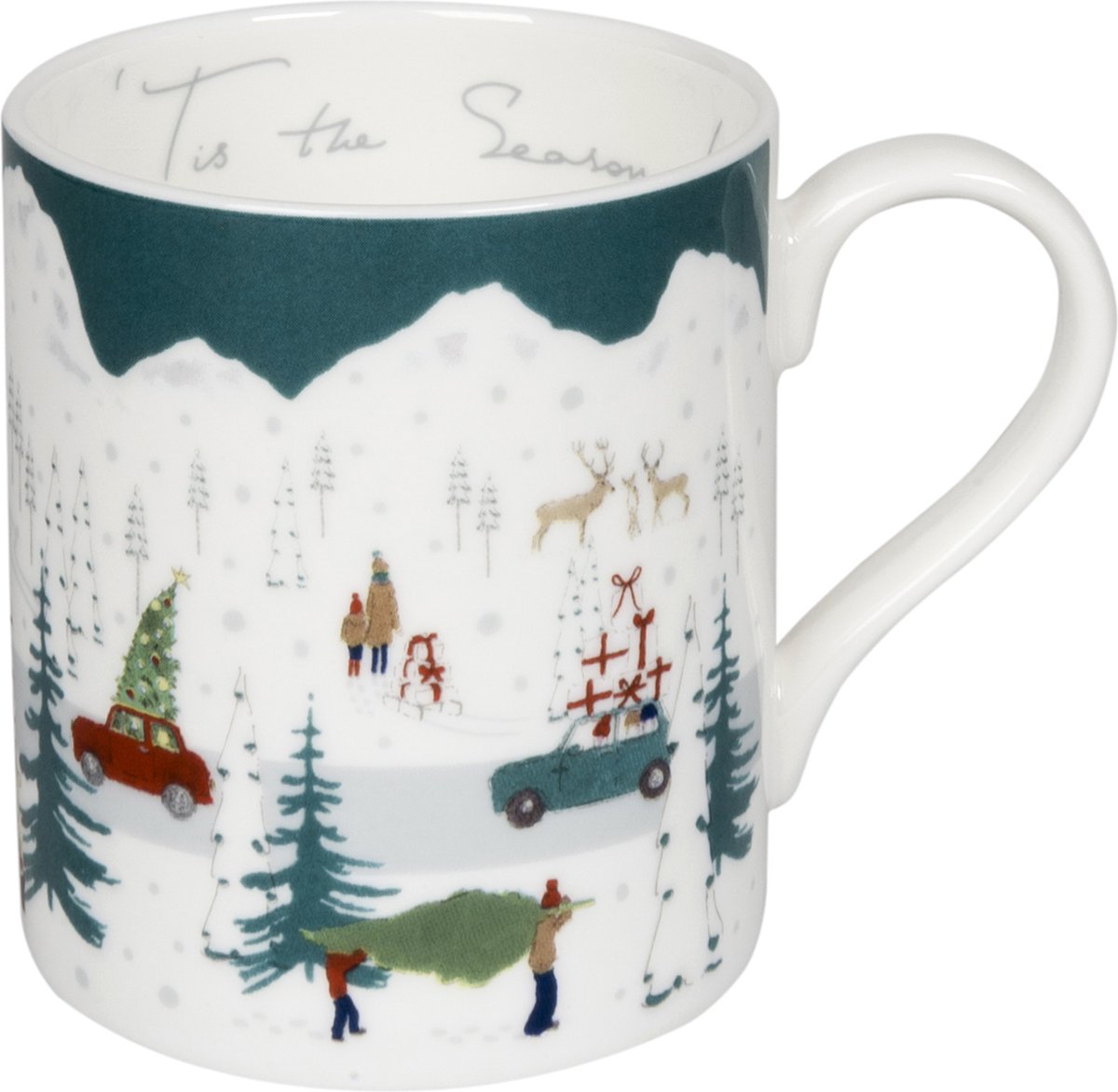 Thuis voor Kerst Mok van Sophie Allport - Kerstbeker - kopje voor koffie of thee