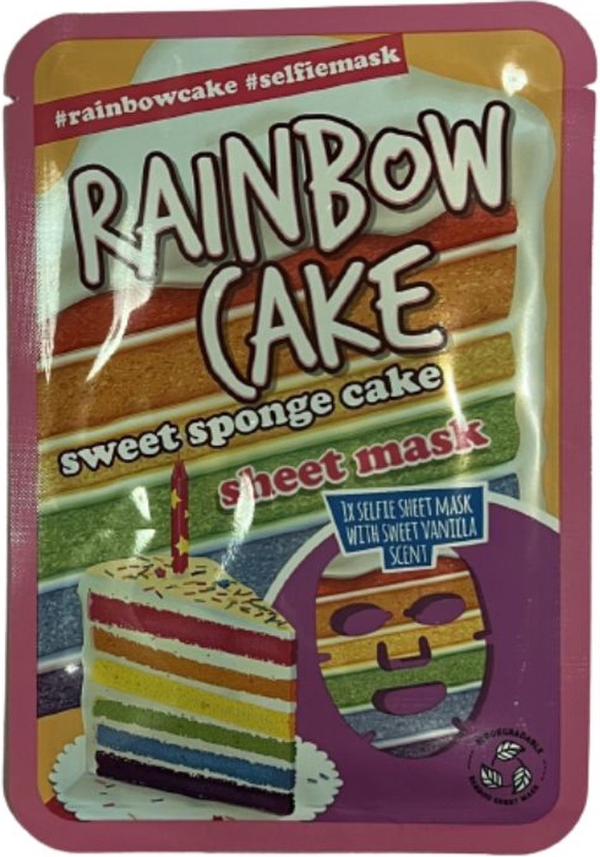 Gezichtsmasker 'Rainbow Cake' - Dieptereiniging - Vanillegeur - 1 stuk