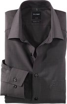OLYMP Luxor modern fit overhemd - antraciet grijs - Strijkvrij - Boordmaat: 43