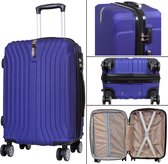 Reiskoffer - Koffer met TSA slot - Reis koffer op wielen - Stevig ABS - 119 Liter - Almeria - Blauw - Travelsuitcase - XL