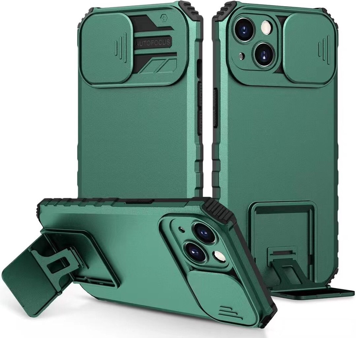 Hoesje Window Stand Back cover Donker Groen geschikt voor Iphone 12 Pro