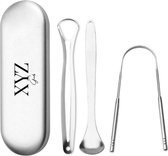 XYZ Goods - Gratte-langue - Nettoyant pour la langue - Brosse à langue - Soins bucco-dentaires - 4 pièces - Acier inoxydable - Durable et réutilisable