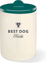 Petshop by Fringe studio - Best Dog Green Treat Jar - 465106 - Keramiek - Keramieken - Snoeppot hond - Pot voor snack - Pot voor hondenkoekjes - Voorraadbus - Leuke Voorraadpot - Bewaarpot - Opbergpot