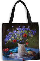 MuchoWow® Schoudertas - Strandtas - Big Shopper - Boodschappentas - Bloemen - Kleuren - Stilleven - 45x45 cm - Katoenen tas