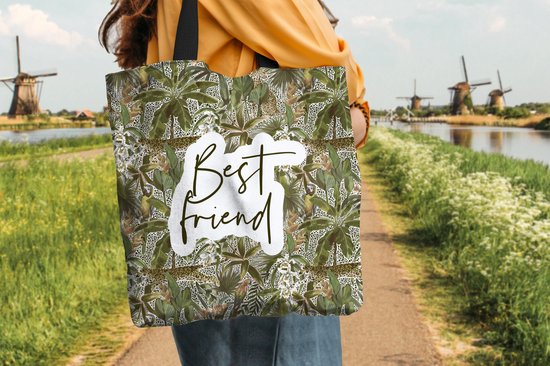 MuchoWow® Sac bandoulière - Sac de plage - Shopper Proverbes - Citations - BFF - Best ami - Meilleurs amis - 40x40 cm - Sac en coton