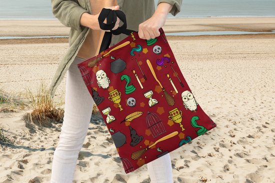 Sac Bandoulière - Sac De Plage - Shopper Ado - Chouette - Serpent - Motifs - 40x50 cm - Sac Coton