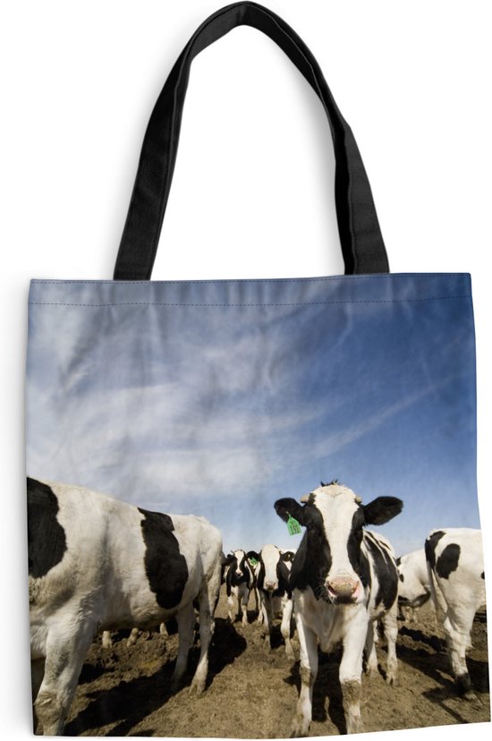 Sac bandoulière - Sac de plage - Shopper Vache - Sable - Animaux - 45x45 cm - Sac coton