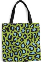 Sac bandoulière - Sac de plage - Shopper Imprimé Panthère - Vert - Blauw - 45x45 cm - Sac en coton