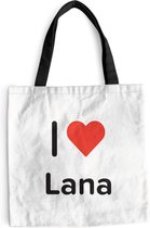 MuchoWow® Schoudertas - Strandtas - Big Shopper - Boodschappentas - I love - Lana - Meisje - 40x40 cm - Katoenen tas