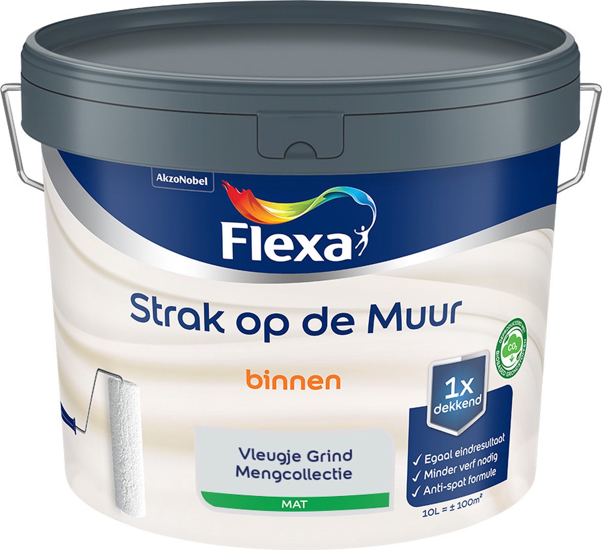 Flexa Strak op de Muur Muurverf - Mat - Mengkleur - Vleugje Grind - 10 liter