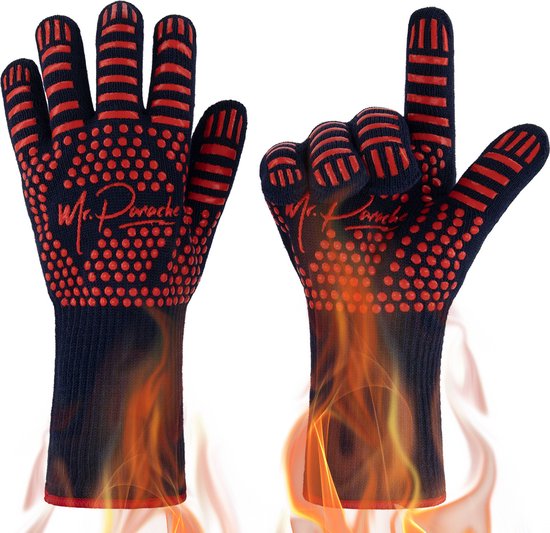 Mr. Panache ovenhandschoenen (2 stuks) - en407 certificaat - tot 500°c - hittebestendige bbq handschoenen - barbecue en oven handschoenen