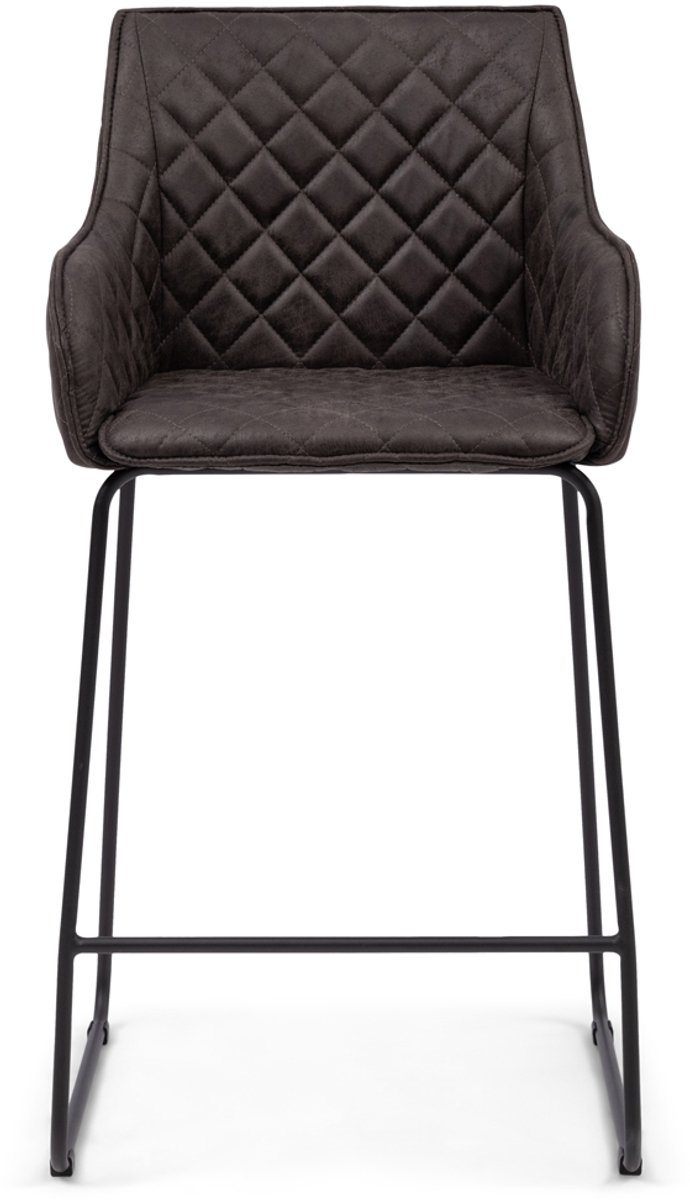 Riviera Maison Barkruk Met Rugleuning - Frisco Drive Counter Stool - Bruin