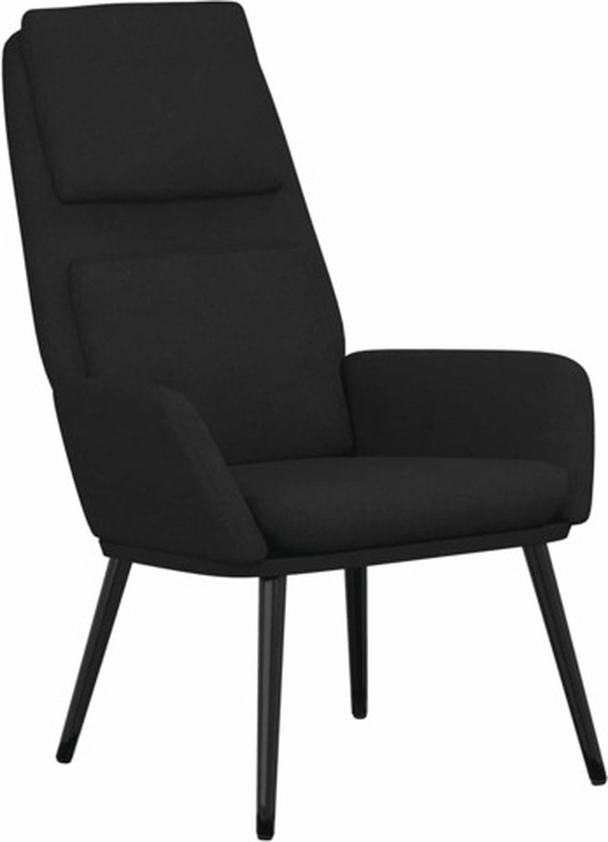 vidaXL Relaxstoel - stof - zwart