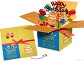 Popcards cartes pop-up – Carte d'anniversaire Présent Félicitations Happy anniversaire Surprise Gâteau Ballons Carte pop-up Carte de voeux 3D