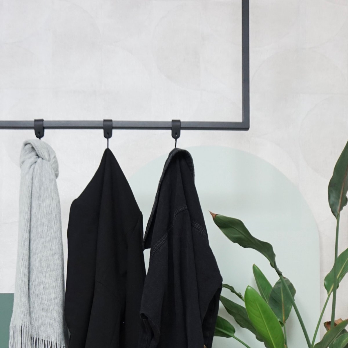 Hangende Kapstok TULUM 100cm vierkante stang HOYA Living (zwart