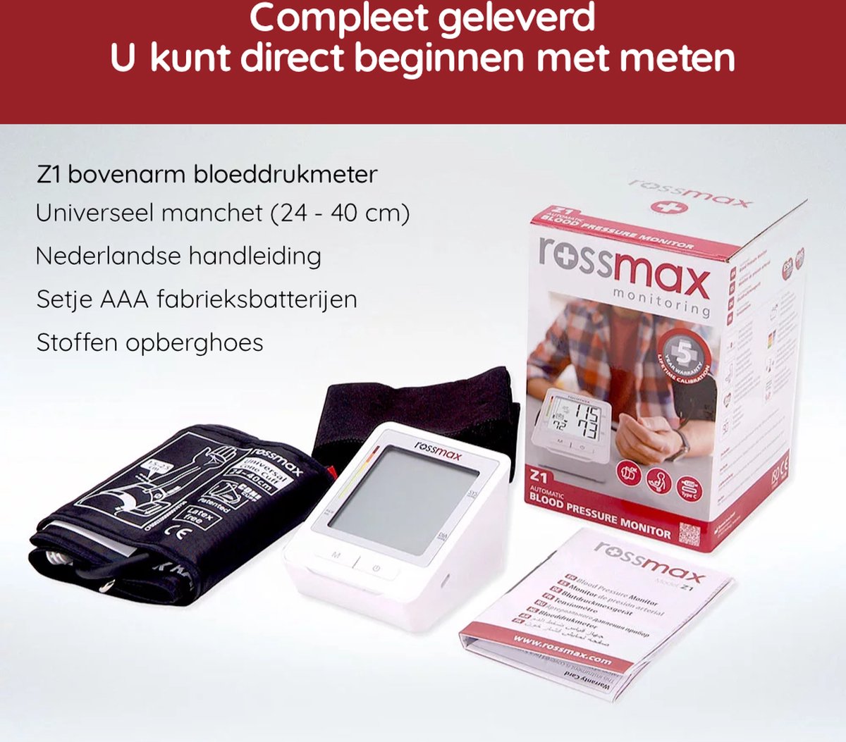 Rossmax Z1 Bloeddrukmeter Bovenarm Bekend van Hartstichting
