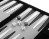 Afbeelding van het spelletje Backgammon 11 inch grijs/ zwart/ wit gestikt