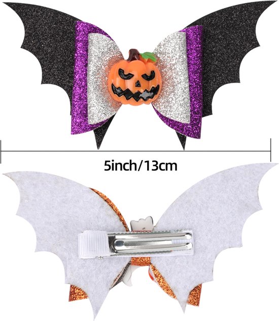 Tinoaly Halloween Stirnband - BOO Fledermaus Kürbis Design Aus Samt Für Kostümparty
