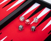 Backgammon 18 pouces, feutre incrusté rouge/noir/blanc