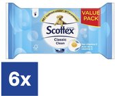 Scottex - Papier toilette humide - Clean Classic - 6 x 56 (336) lingettes - Pack économique - Lingettes humides